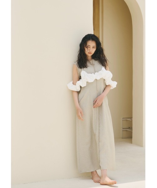 NOTREemor（ノートルエモア）の「summer tweed fringe dress（ワンピース・レディース・ブラウン系その他/ライトグレー・FREE）」の12枚目の写真