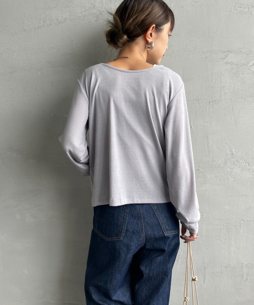 JF Ready Made（ジェイエフレディメイド）の「[Jf Ready Made/ジェイエフレディメイド] 強撚フライス 2WAY リボンカーディガン（カーディガン/ボレロ・レディース・グレー/イエロー/ブラック/ホワイト・F）」の20枚目の写真