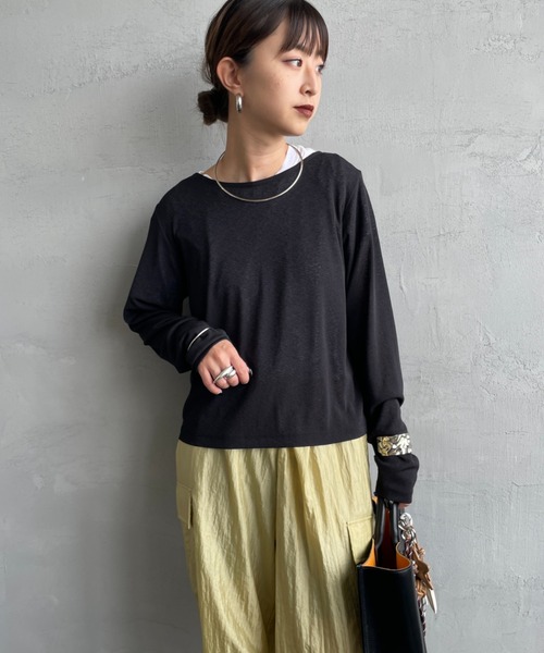 JF Ready Made（ジェイエフレディメイド）の「[Jf Ready Made/ジェイエフレディメイド] 強撚フライス 2WAY リボンカーディガン（カーディガン/ボレロ・レディース・グレー/イエロー/ブラック/ホワイト・F）」の11枚目の写真