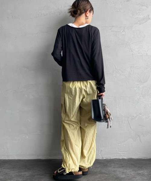 JF Ready Made（ジェイエフレディメイド）の「[Jf Ready Made/ジェイエフレディメイド] 強撚フライス 2WAY リボンカーディガン（カーディガン/ボレロ・レディース・グレー/イエロー/ブラック/ホワイト・F）」の8枚目の写真