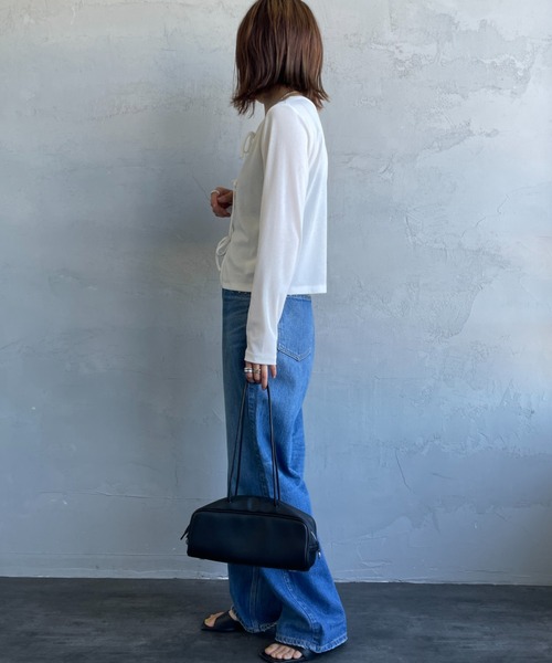 カーディガン 「Jf Ready Made/ジェイエフレディメイド」 強撚フライス 2WAY リボンカーディガン レディース JF Ready Made カーディガン 「Jf Made/ジェイエフレディメイド