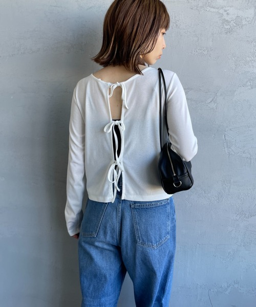 カーディガン 「Jf Ready Made/ジェイエフレディメイド」 強撚フライス 2WAY リボンカーディガン レディース JF Ready Made カーディガン 「Jf Made/ジェイエフレディメイド