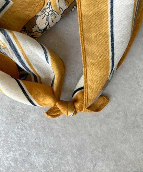 セール】フラワーパターンビッグスカーフ（バンダナ/スカーフ