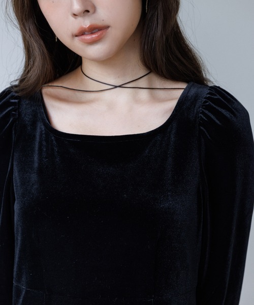 SENEE ベロアリボンワンピース Mサイズ velour ribbon one-piece（ベロアリボンワンピース）（ワンピース