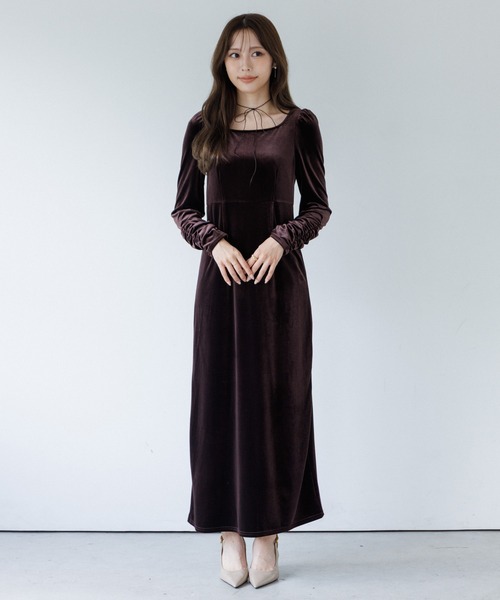 velour ribbon one-piece（ベロアリボンワンピース）（ワンピース