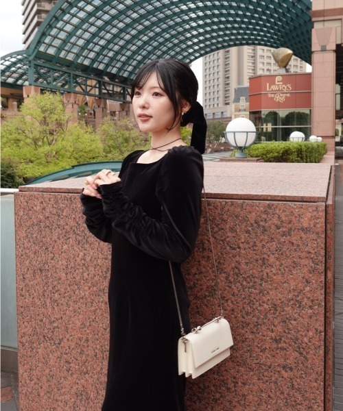 velour ribbon one-piece（ベロアリボンワンピース）（ワンピース