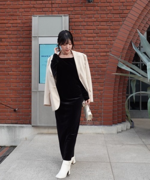 velour ribbon one-piece（ベロアリボンワンピース）（ワンピース