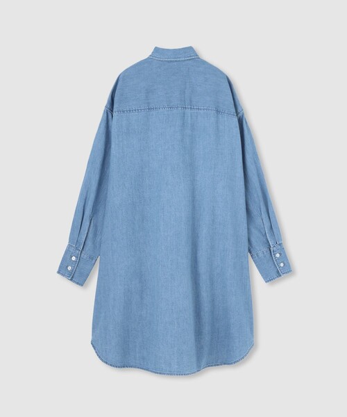 Healthy denim（ヘルシーデニム）の「【HEALTHY(ヘルシー)】 ONION SHIRT ONEPIECE（シャツワンピース・レディース・ライトブルー・1）」の2枚目の写真