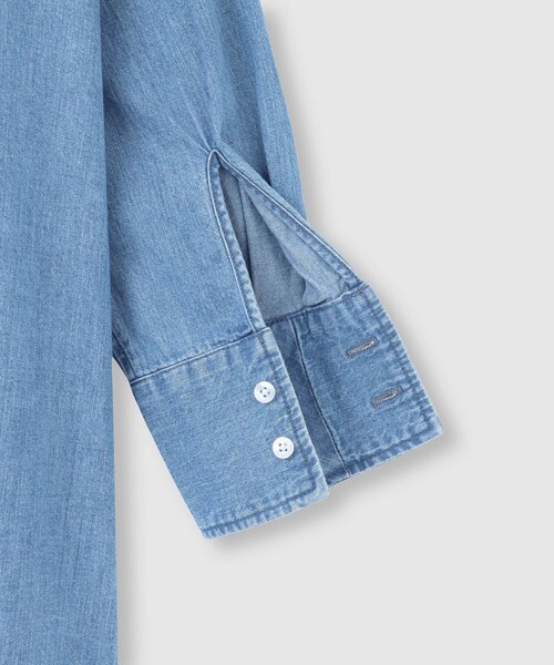 Healthy denim（ヘルシーデニム）の「【HEALTHY(ヘルシー)】 ONION SHIRT ONEPIECE（シャツワンピース・レディース・ライトブルー・1）」の6枚目の写真