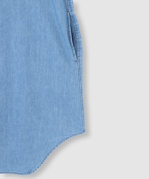 Healthy denim（ヘルシーデニム）の「【HEALTHY(ヘルシー)】 ONION SHIRT ONEPIECE（シャツワンピース・レディース・ライトブルー・1）」の7枚目の写真