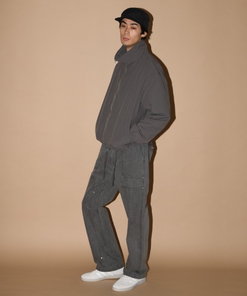 SUPERTHANKS（スーパーサンクス）の「Wファスナージャケットブルゾン(コットンナイロン)Zip-up Padded Short Jacket（ブルゾン・メンズ・ブラック/グレイッシュベージュ/チャコールグレー・L/M/S）」の22枚目の写真