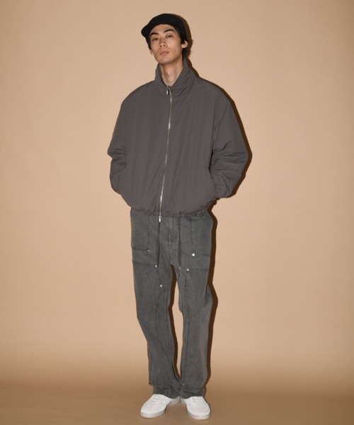 SUPERTHANKS（スーパーサンクス）の「Wファスナージャケットブルゾン(コットンナイロン)Zip-up Padded Short Jacket（ブルゾン・メンズ・ブラック/グレイッシュベージュ/チャコールグレー・L/M/S）」の21枚目の写真