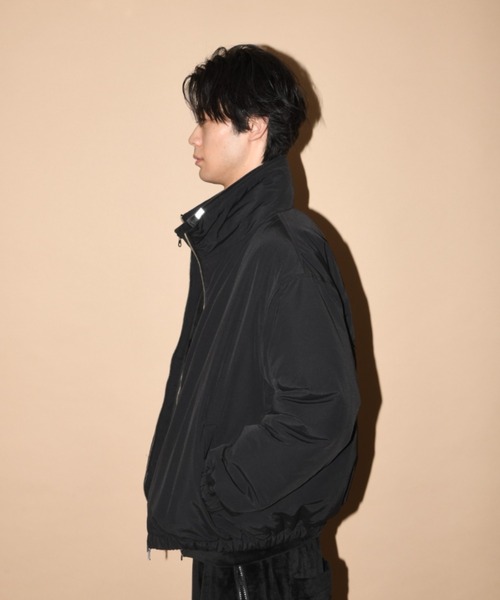 SUPERTHANKS（スーパーサンクス）の「Wファスナージャケットブルゾン(コットンナイロン)Zip-up Padded Short Jacket（ブルゾン・メンズ・ブラック/グレイッシュベージュ/チャコールグレー・L/M/S）」の9枚目の写真