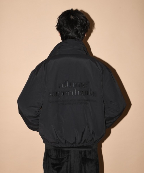 SUPERTHANKS（スーパーサンクス）の「Wファスナージャケットブルゾン(コットンナイロン)Zip-up Padded Short Jacket（ブルゾン・メンズ・ブラック/グレイッシュベージュ/チャコールグレー・L/M/S）」の8枚目の写真
