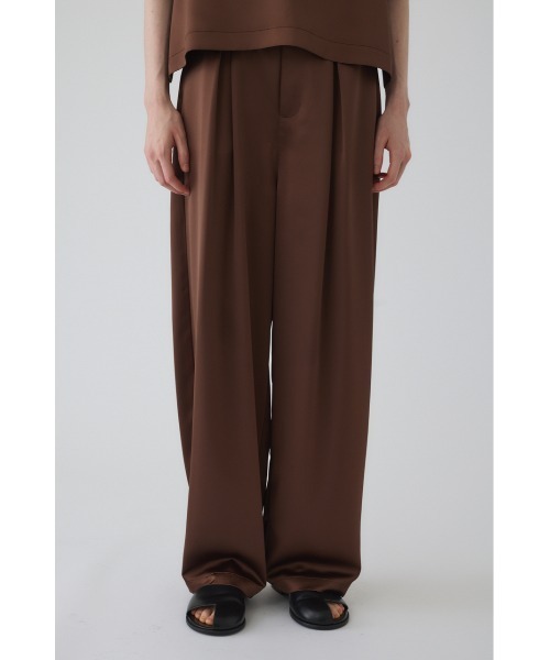 Round silhouette satin PT ラウンドシルエットサテンパンツ
