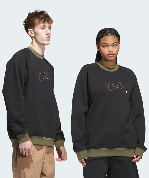 セール】スケートボーディングの刺しゅう入りG クルーネックセーター