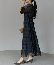 PREFERIR（プレフェリール）の「【結婚式・お呼ばれ】花柄レース Ａライン ロングドレス(S,M,L,XL)（ドレス）」