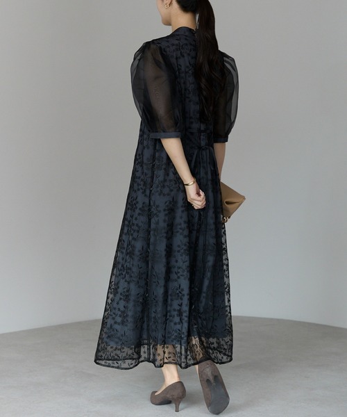 PREFERIR（プレフェリール）の「シアースリープ 結婚式 パーティーボタニカル レースドレス（ドレス・レディース・グレー/ブラウン・MEDIUM/LARGE）」の11枚目の写真