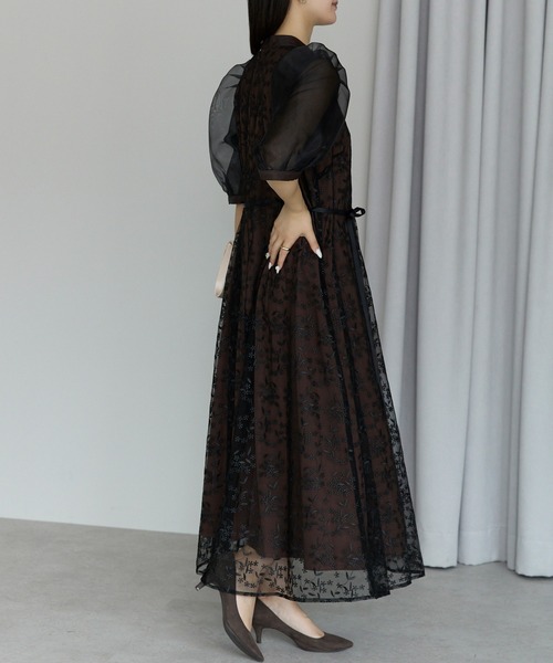 PREFERIR(プレフェリール)の「【結婚式・お呼ばれ】花柄レース Aライン ロングドレス(S,M,L,XL)(ドレス・レディース・グレー/ブラウン・MEDIUM/LARGE/X-LARGE/SMALL)」の18枚目の写真