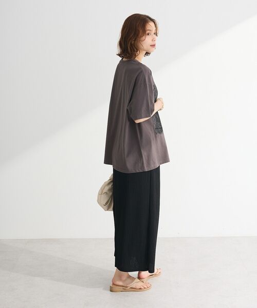 Sugar spoon（シュガースプーン）の「・SUGAR SPOON トロンプルイユTEE（Tシャツ/カットソー・レディース・オフホワイト/チャコールグレー/レッド・FREE）」の6枚目の写真