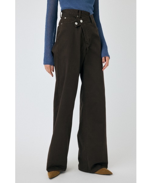 MOUSSY（マウジー）の「CROSS CHINO WIDE STRAIGHT（チノパンツ・レディース・ベージュ/ブラウン・0/1/2）」の7枚目の写真