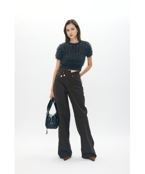 MOUSSY CROSS WAIST WIDE STRAIGHT サイズ2 MOUSSY | CROSS WAIST WIDE STRAIGHT (ワイド ) |SHEL'TTER WEBSTORE