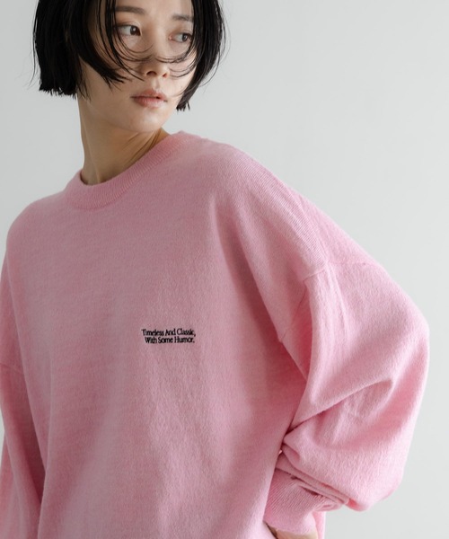 LOWRYS FARM（ローリーズファーム）の「【LFM(U)】ハイゲージニットクループルオーバー　 593283（ニット/セーター・メンズ・ピンク/ブラック/グレー・FREE）」の3枚目の写真