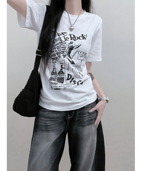 VIVID LADY(ビビッドレディー)の「グラフィック 半袖Tシャツ(Tシャツ/カットソー・レディース・ブラック/ホワイト/ピンク・FREE)」の15枚目の写真