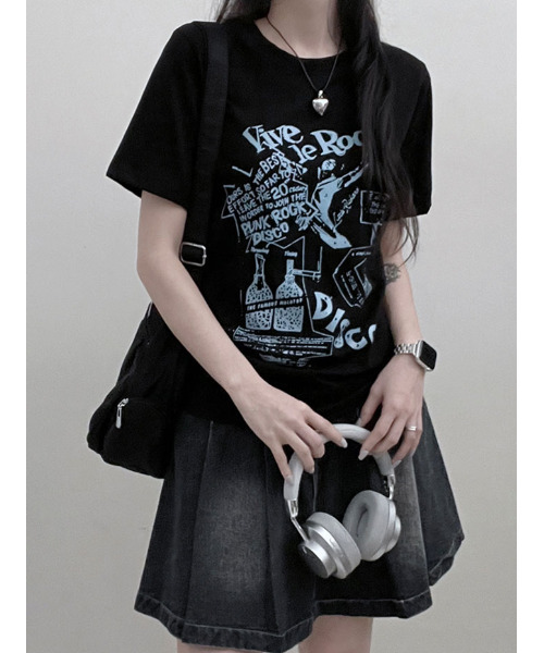 VIVID LADY(ビビッドレディー)の「グラフィック 半袖Tシャツ(Tシャツ/カットソー・レディース・ブラック/ホワイト/ピンク・FREE)」の18枚目の写真