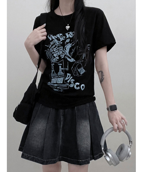VIVID LADY(ビビッドレディー)の「グラフィック 半袖Tシャツ(Tシャツ/カットソー・レディース・ブラック/ホワイト/ピンク・FREE)」の19枚目の写真