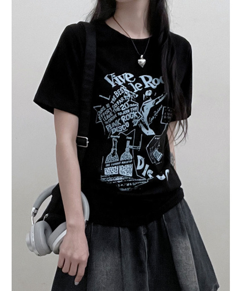 VIVID LADY(ビビッドレディー)の「グラフィック 半袖Tシャツ(Tシャツ/カットソー・レディース・ブラック/ホワイト/ピンク・FREE)」の21枚目の写真