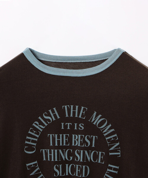 FREAK'S STORE（フリークスストア）の「シアー リンガーロゴTシャツ（Tシャツ/カットソー・レディース・ブラウン/グレー/オフホワイト・ﾌﾘ-）」の12枚目の写真