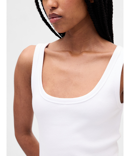 GAP(ギャップ)の「ウォッシュド リブ クロップド タンクトップ(タンクトップ・レディース・ホワイト/ブラック/ブルー・S/M/L/XS/XL/XXS)」の8枚目の写真