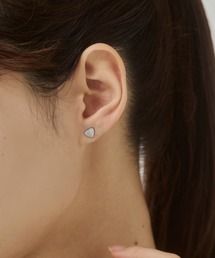 【 金属アレルギー対応 】グリッターハートピアス サージカルステンレス(両耳用)