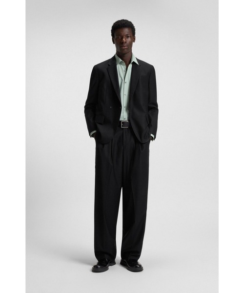 HUGO(ヒューゴ)の「モダンフィットパンツ ウールブレンドツイル(その他パンツ・メンズ・ブラック・44/48/46/54/52/50)」の3枚目の写真