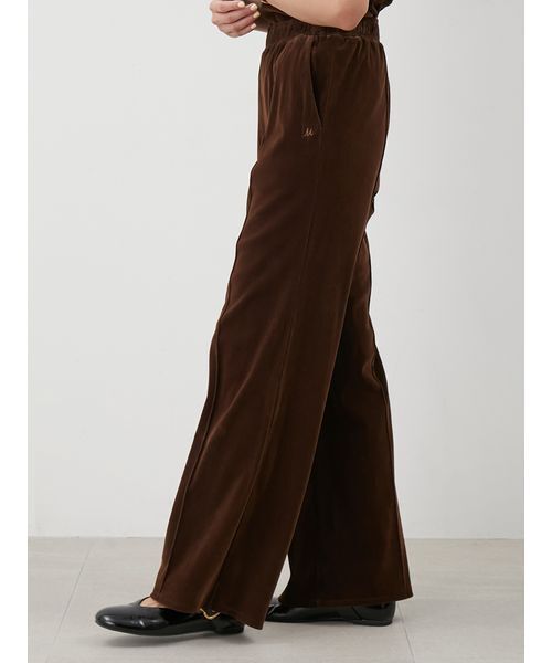 セール】【セットアップ対応】ベロアSET UPウエストゴムイージーパンツ