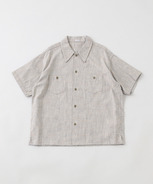 FILL THE BILL(フィルザビル)の「FILL THE BILL / フィルザビル PALM BEACH SHIRT 307-251003(シャツ/ブラウス・メンズ・ベージュ・MEDIUM/LARGE)」の1枚目の写真