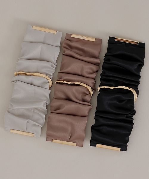 Monocoro toppi（モノコロトッピ）の「サテン　ロールカフ　ヘアカフ　ポニーフック（その他ヘアアクセサリー・レディース・ブラック/ブラウン系その他/ライトグレー・フリー）」の11枚目の写真