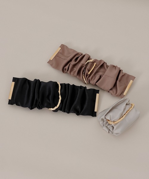 Monocoro toppi（モノコロトッピ）の「サテン　ロールカフ　ヘアカフ　ポニーフック（その他ヘアアクセサリー・レディース・ブラック/ブラウン系その他/ライトグレー・フリー）」の12枚目の写真