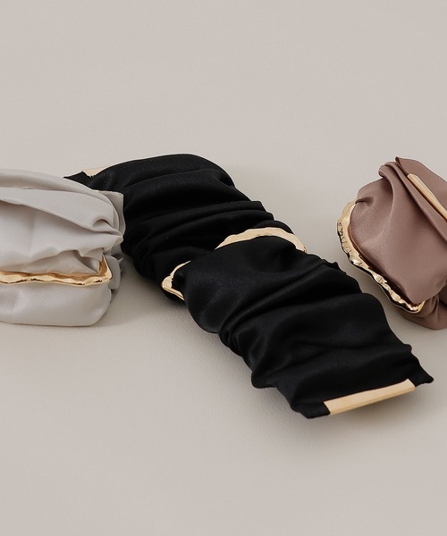 Monocoro toppi（モノコロトッピ）の「サテン　ロールカフ　ヘアカフ　ポニーフック（その他ヘアアクセサリー・レディース・ブラック/ブラウン系その他/ライトグレー・フリー）」の13枚目の写真