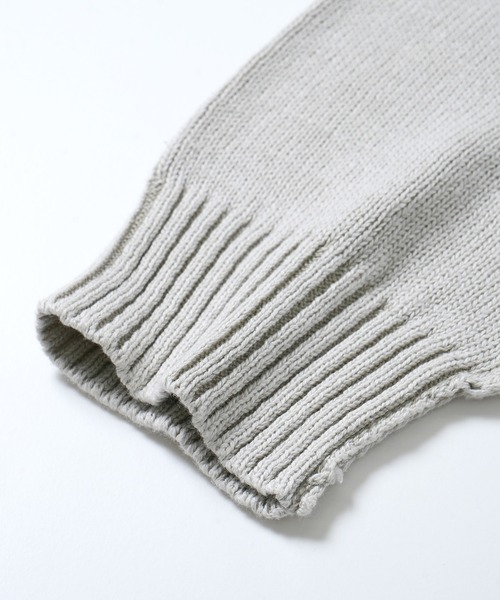 Starting Over（スターティングオーバー）の「ヴィンテージライク ピグメント加工 ワンポイント刺繍 プルオーバー クルーネック コットンニット（ニット/セーター・メンズ・ブラック/マスタード/ベージュ・L/M）」の6枚目の写真