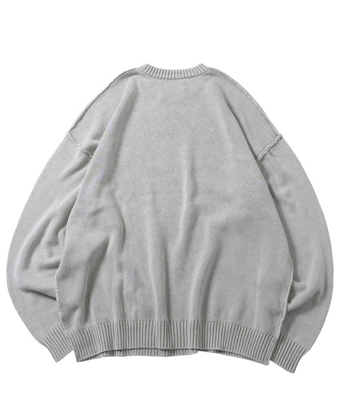 Starting Over（スターティングオーバー）の「ヴィンテージライク ピグメント加工 ワンポイント刺繍 プルオーバー クルーネック コットンニット（ニット/セーター・メンズ・ブラック/マスタード/ベージュ・L/M）」の9枚目の写真