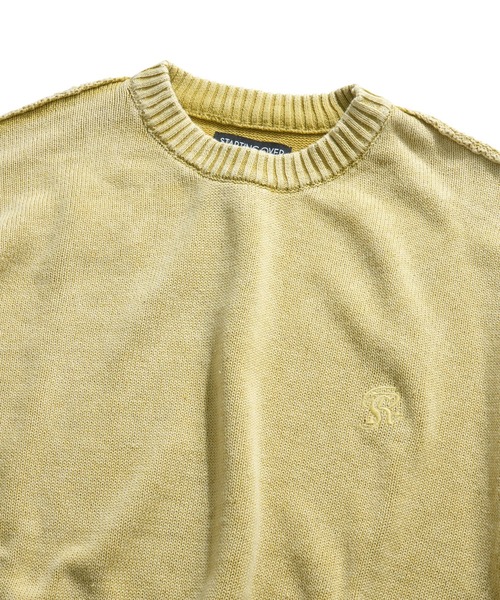 Starting Over（スターティングオーバー）の「ヴィンテージライク ピグメント加工 ワンポイント刺繍 プルオーバー クルーネック コットンニット（ニット/セーター・メンズ・ブラック/マスタード/ベージュ・L/M）」の12枚目の写真