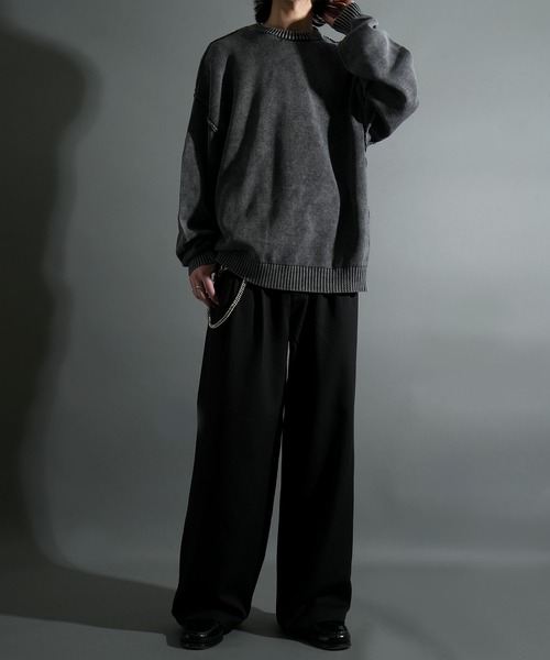 Starting Over（スターティングオーバー）の「ヴィンテージライク ピグメント加工 ワンポイント刺繍 プルオーバー クルーネック コットンニット（ニット/セーター・メンズ・ブラック/マスタード/ベージュ・L/M）」の20枚目の写真