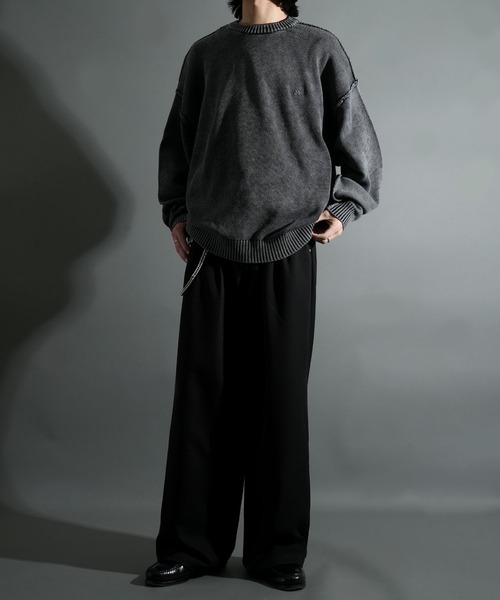 Starting Over（スターティングオーバー）の「ヴィンテージライク ピグメント加工 ワンポイント刺繍 プルオーバー クルーネック コットンニット（ニット/セーター・メンズ・ブラック/マスタード/ベージュ・L/M）」の21枚目の写真