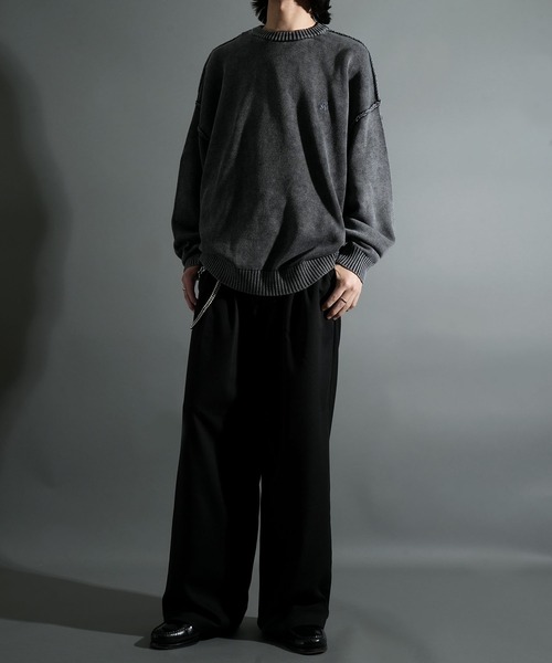 Starting Over（スターティングオーバー）の「ヴィンテージライク ピグメント加工 ワンポイント刺繍 プルオーバー クルーネック コットンニット（ニット/セーター・メンズ・ブラック/マスタード/ベージュ・L/M）」の22枚目の写真