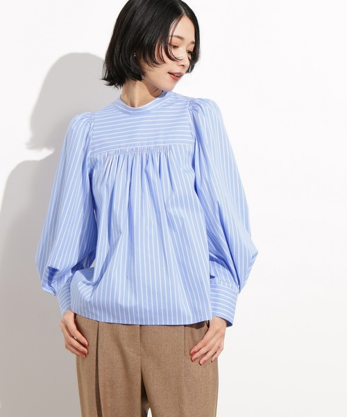 N.（N. Natural Beauty Basic）（エヌエヌナチュラルビューティーベーシック）の「バックリボンストライプブラウス（シャツ/ブラウス・レディース・ブルー系その他/ブラウン系その他・MEDIUM）」の19枚目の写真