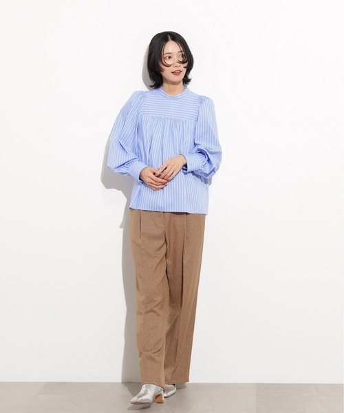 N.（N. Natural Beauty Basic）（エヌエヌナチュラルビューティーベーシック）の「バックリボンストライプブラウス（シャツ/ブラウス・レディース・ブルー系その他/ブラウン系その他・MEDIUM）」の20枚目の写真