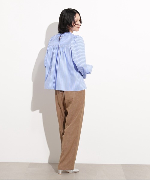 N.（N. Natural Beauty Basic）（エヌエヌナチュラルビューティーベーシック）の「バックリボンストライプブラウス（シャツ/ブラウス・レディース・ブルー系その他/ブラウン系その他・MEDIUM）」の21枚目の写真