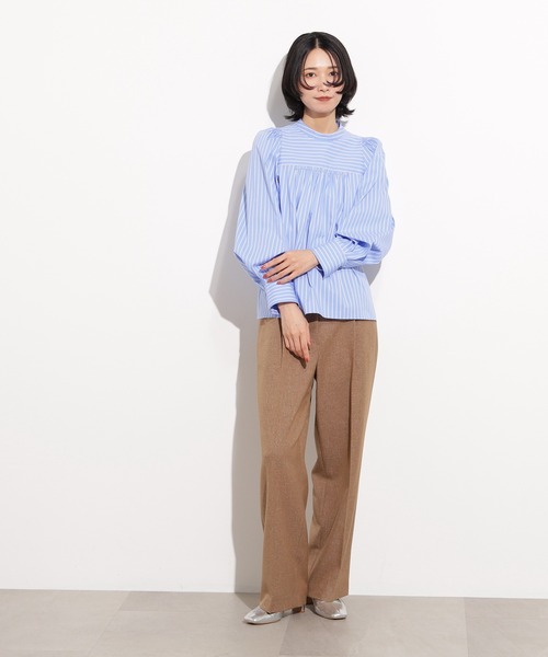 N.（N. Natural Beauty Basic）（エヌエヌナチュラルビューティーベーシック）の「バックリボンストライプブラウス（シャツ/ブラウス・レディース・ブルー系その他/ブラウン系その他・MEDIUM）」の13枚目の写真